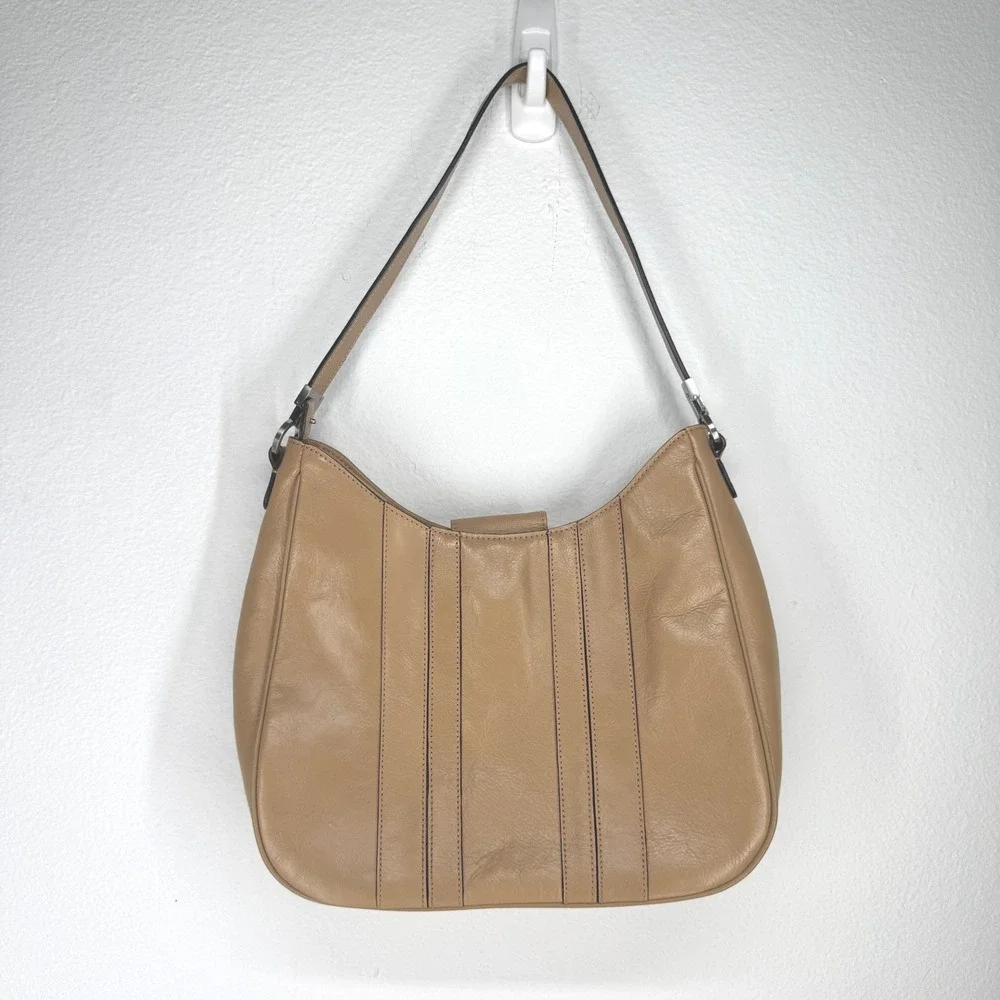 Vintage Etienne Aigner Leather Hobo Shoulder Bag Camel Old Money‎ Preppy Buckle